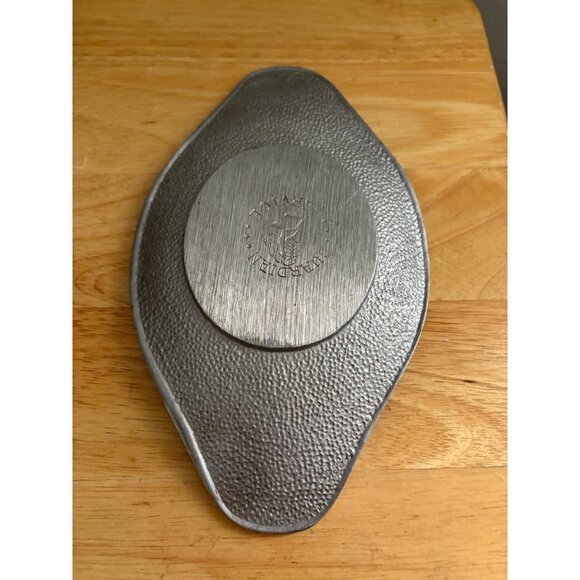 Guardian Service Hammered Aluminum Gravy Boat Matching Drip Plate Underplate - Picture 10 of 11